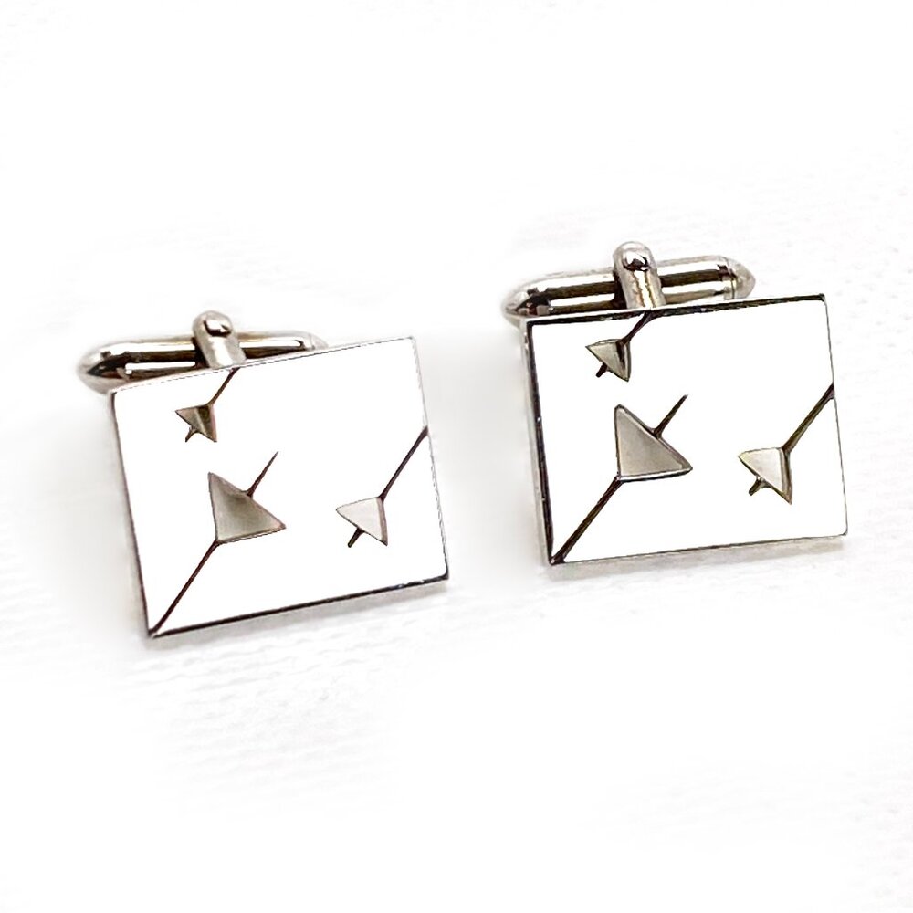 Vintage SWANK Cufflinks Silver Tone